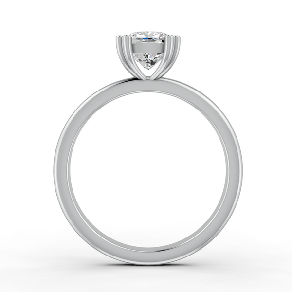 Cushion Cut Real Moissanite Double Prong Solitaire Ring 14K Gold Plated