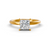 Princess Cut Real Moissanite 4 Prong Solitaire Ring 14K Gold Plated