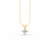 Princess Cut Moissanite Solitaire Pendant 14K Gold Plated