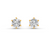 Round Cut Real Moissanite 6 Prong Solitaire Stud Earrings 14K Gold Plated