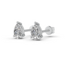 Pear Cut Real Moissanite 3 Prong Solitaire Stud Earrings Screw Back 14K Gold Plated