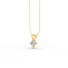 Princess Cut Moissanite Solitaire Pendant 14K Gold Plated