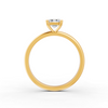 Emerald Cut Real Moissanite 4 Prong Solitaire Ring 14K Gold Plated