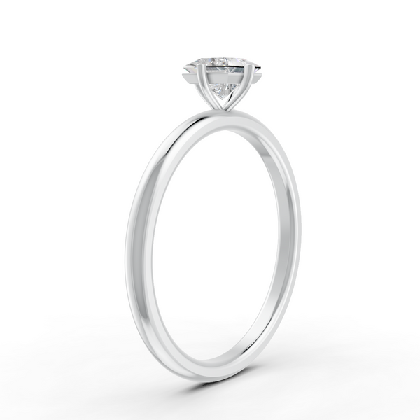 Princess Cut Real Moissanite Claw Prong Solitaire Ring 14K Gold Plated