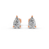 Pear Cut Real Moissanite 3 Prong Solitaire Stud Earrings Screw Back 14K Gold Plated